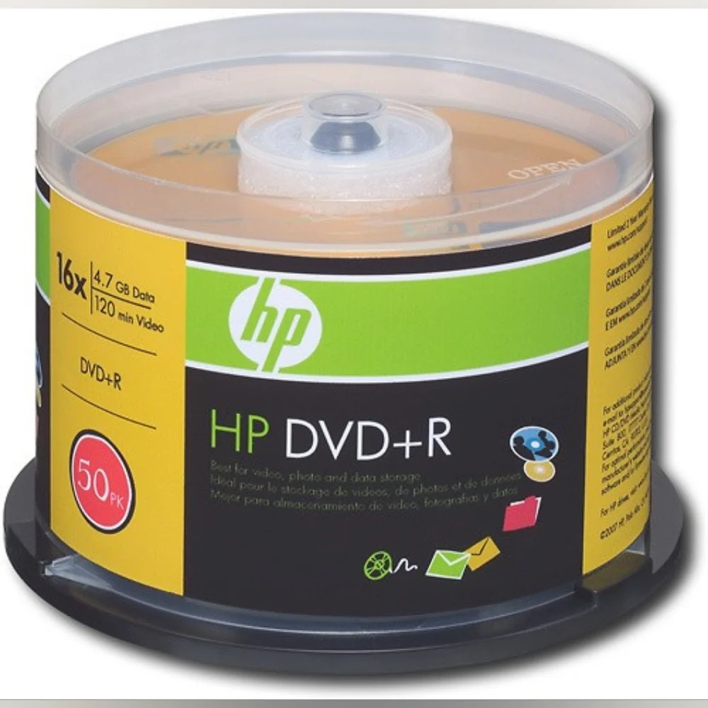 HP- DVD Recordable Media - DVD R - 16x - 4.70 GB - 50 Pack Spindle
